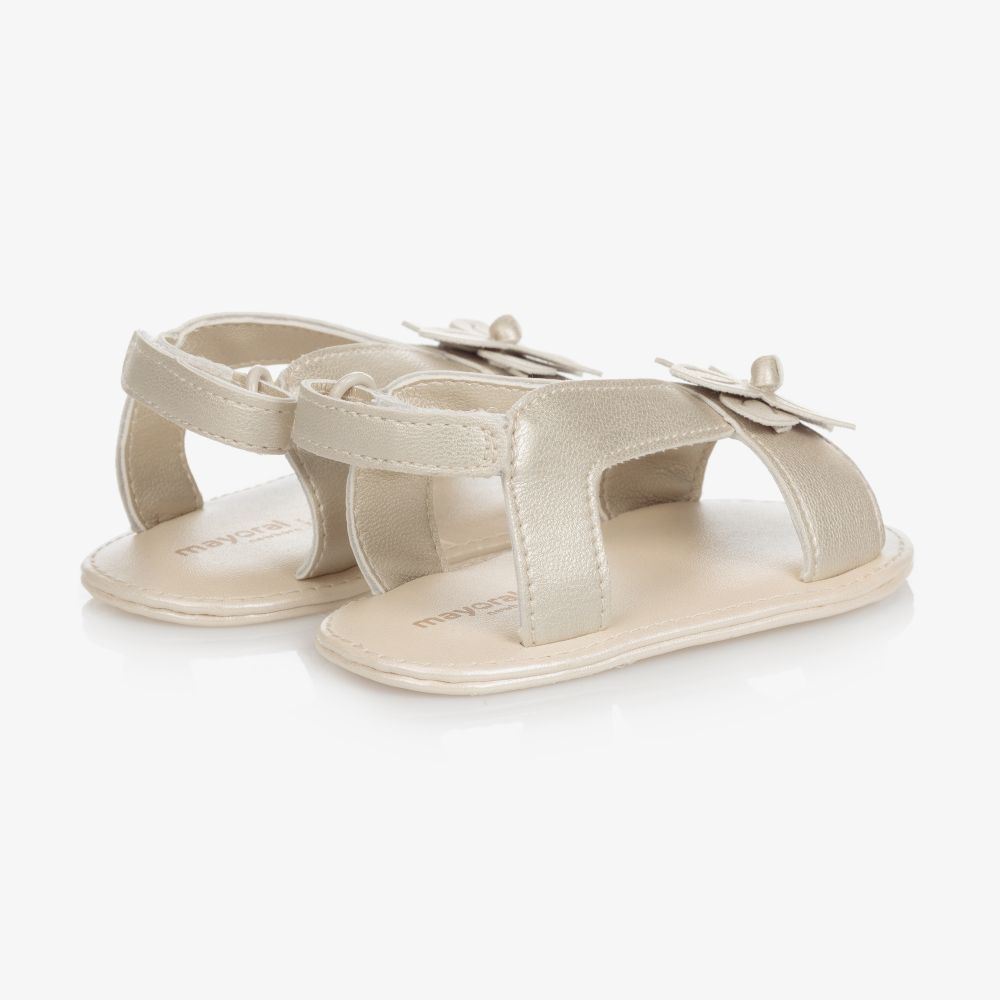 Mayoral Newborn Gold Pre Walker Sandals