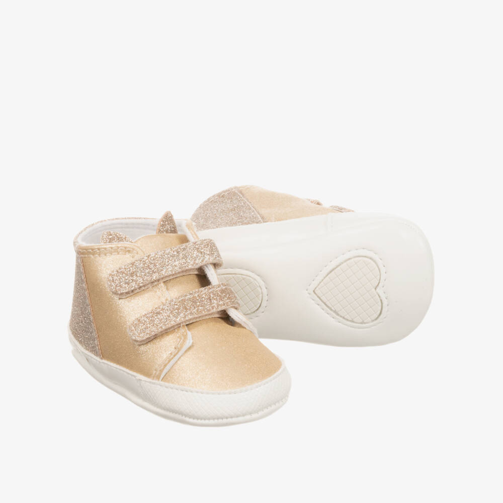 Mayoral Newborn-Gold Pre-Walker Trainers | Childrensalon Outlet