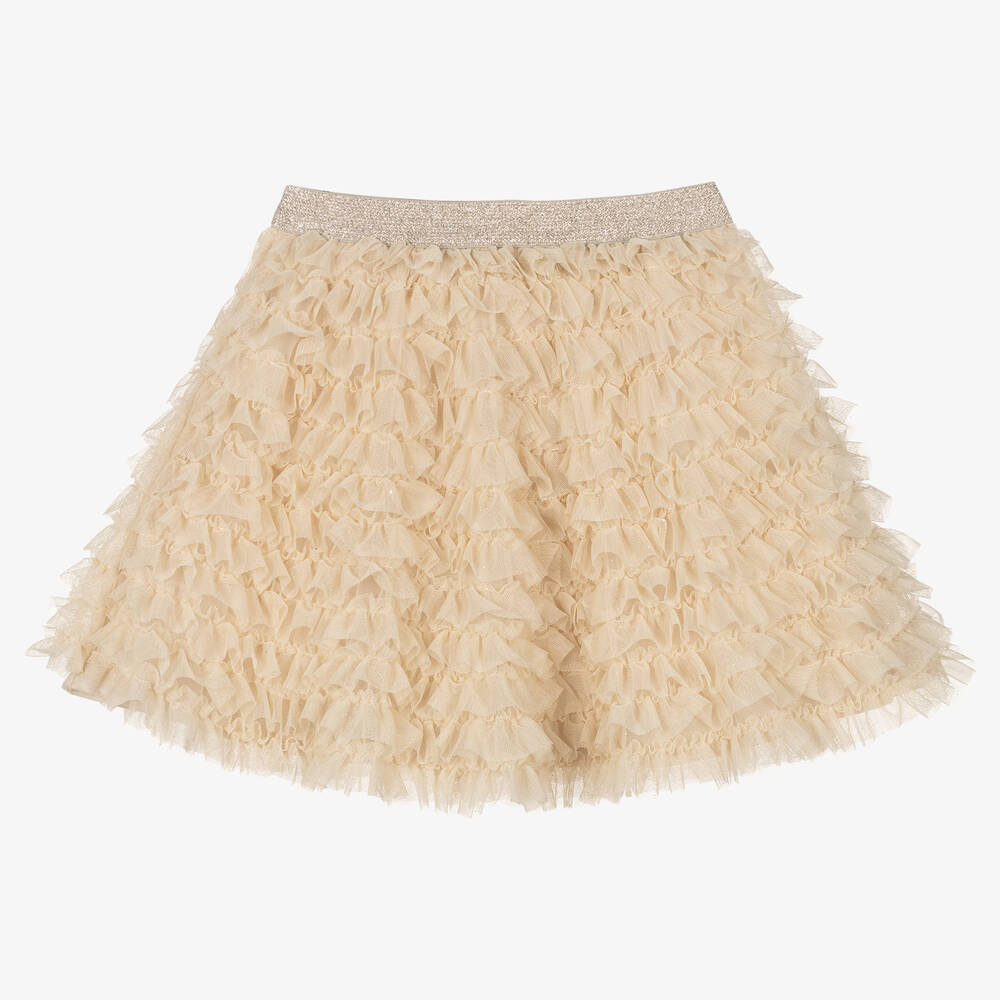 Mayoral - Gold Ruffled Tulle Skirt | Childrensalon