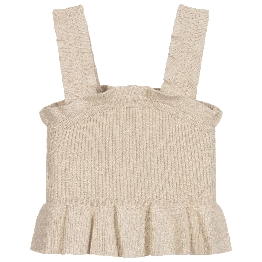 Mayoral-Gold Viscose Knitted Top | Childrensalon Outlet