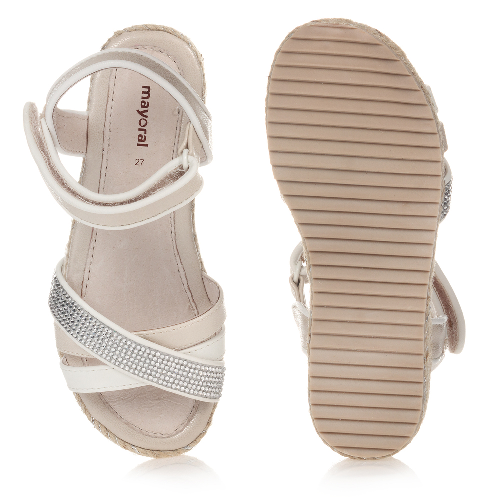 Mayoral-Золотистые сандалии на танкетке | Childrensalon Outlet