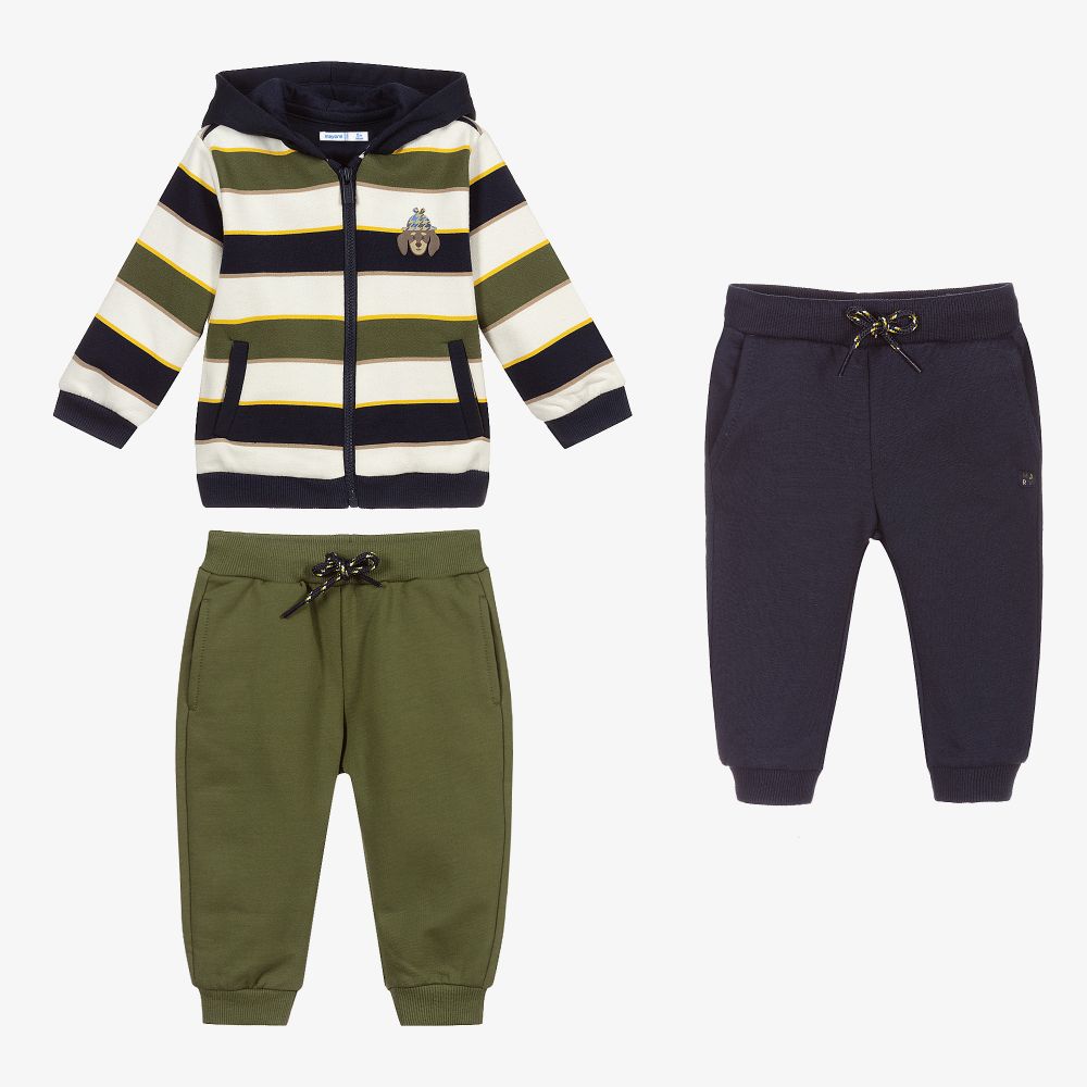 Mayoral-Сине-зеленый спортивный костюм (3предмета) | Childrensalon Outlet