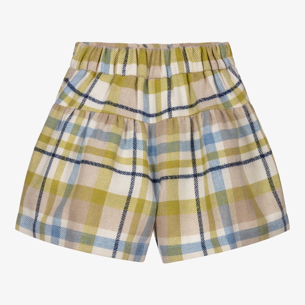 Mayoral-Green & Beige Check Shorts | Childrensalon Outlet
