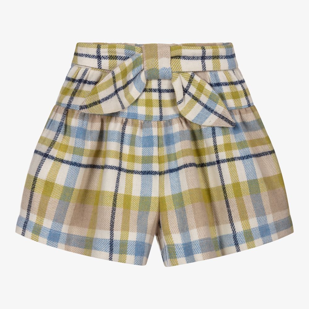 Mayoral - Green & Beige Check Shorts | Childrensalon