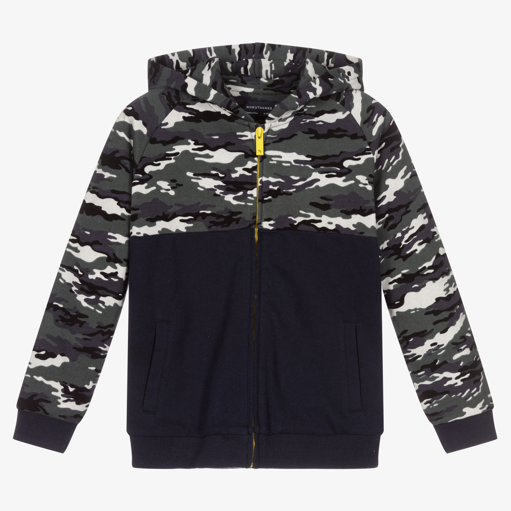 Mayoral Nukutavake - Green & Blue Camo Zip-Up Top | Childrensalon