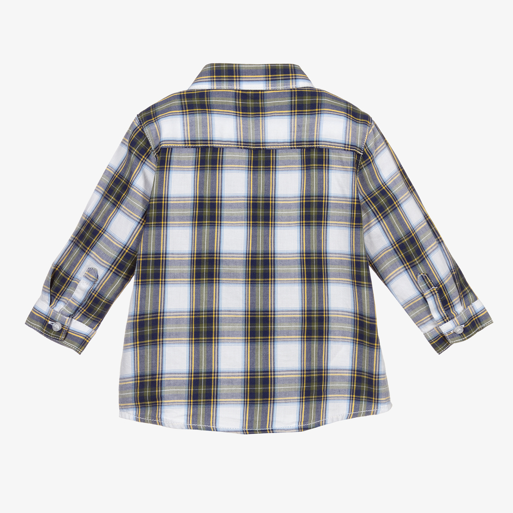 Mayoral-Зелено-синяя рубашка в клетку | Childrensalon Outlet