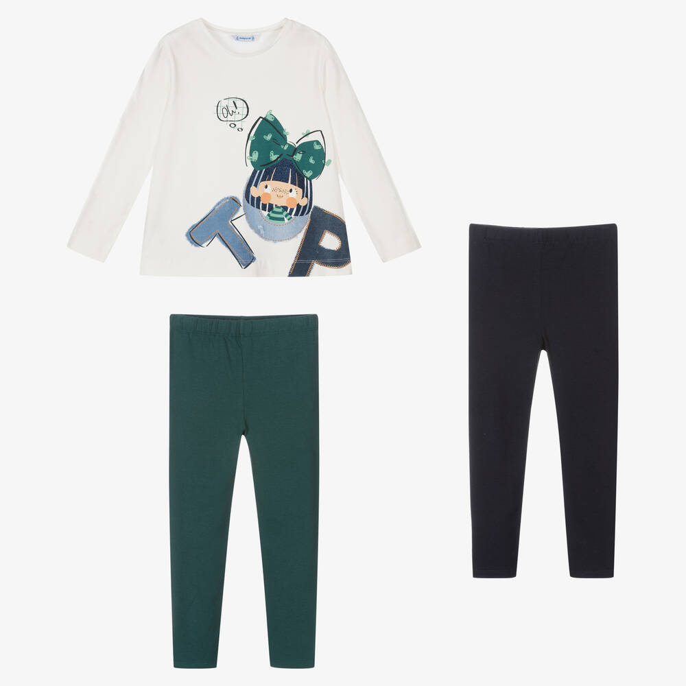 Mayoral - Ensemble legging vert et bleu | Childrensalon