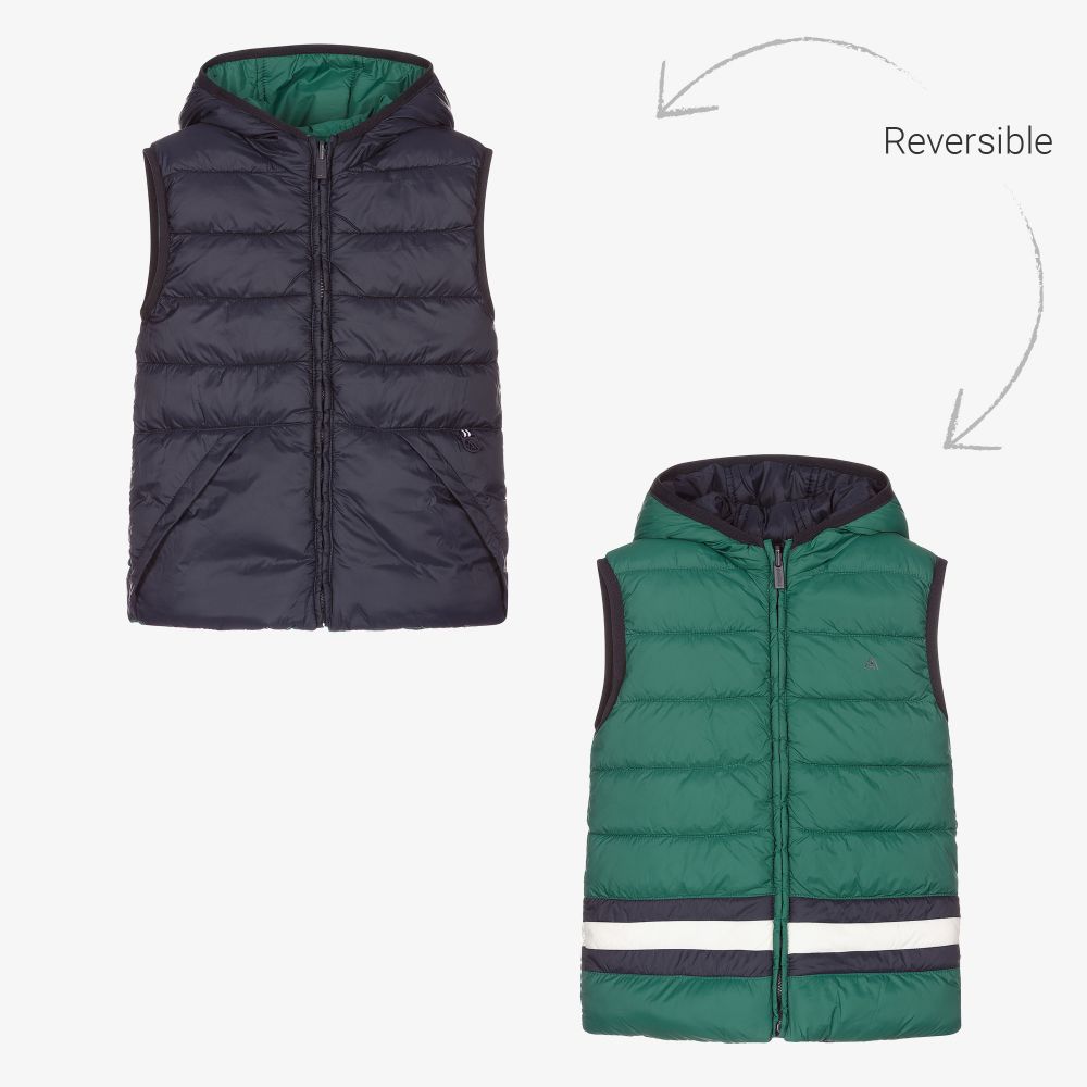 Mayoral - Green & Blue Reversible Gilet | Childrensalon