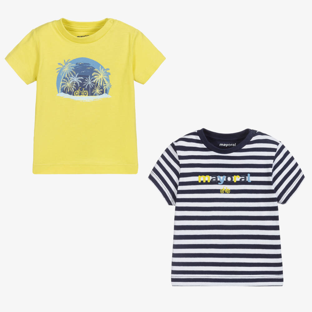 Mayoral-Green & Blue T-Shirts (2 Pack) | Childrensalon Outlet