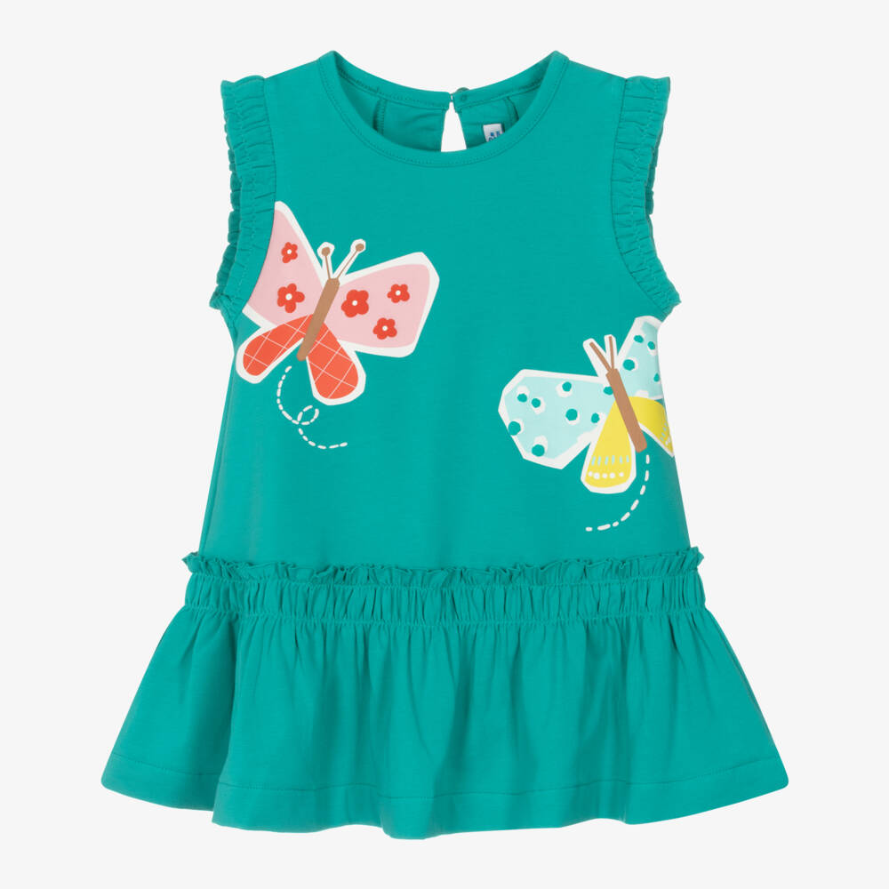 Mayoral-Green Butterflies Dress | Childrensalon Outlet