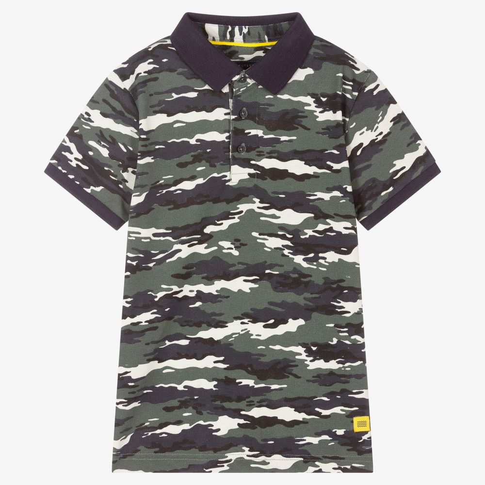 Mayoral Nukutavake - Green Camouflage Polo Shirt | Childrensalon