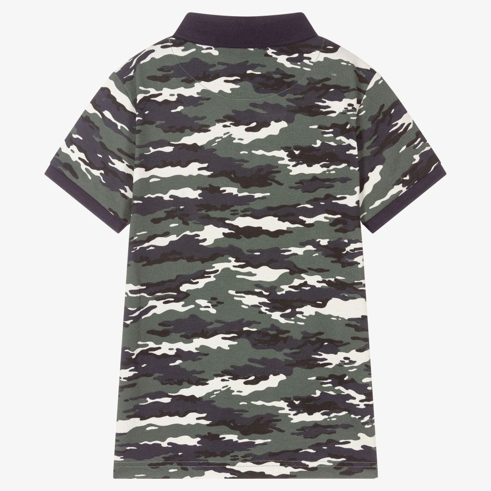 Mayoral Нукутаваке-Зеленая рубашка поло с камуфляжным принтом | Childrensalon Outlet