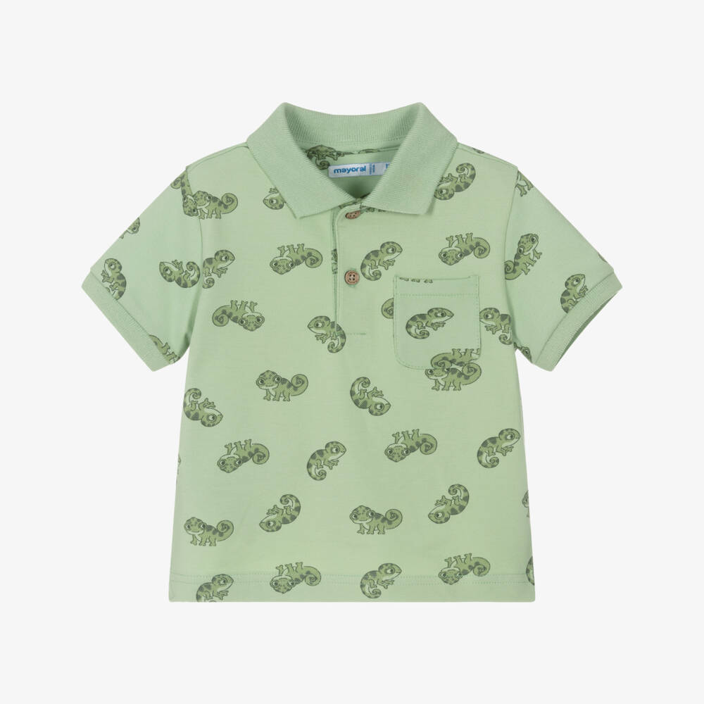 Mayoral-Green Chameleon Polo Shirt | Childrensalon Outlet