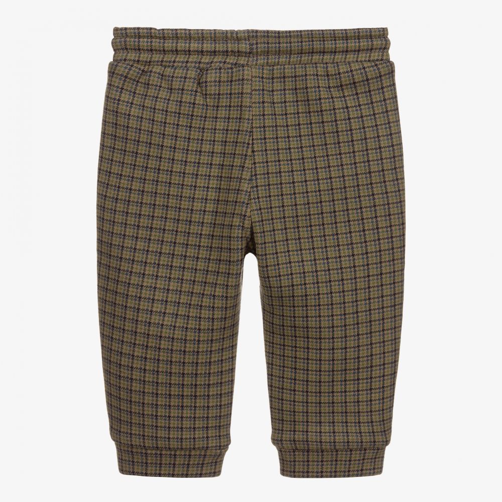 Mayoral-Green Check Cotton Joggers | Childrensalon Outlet