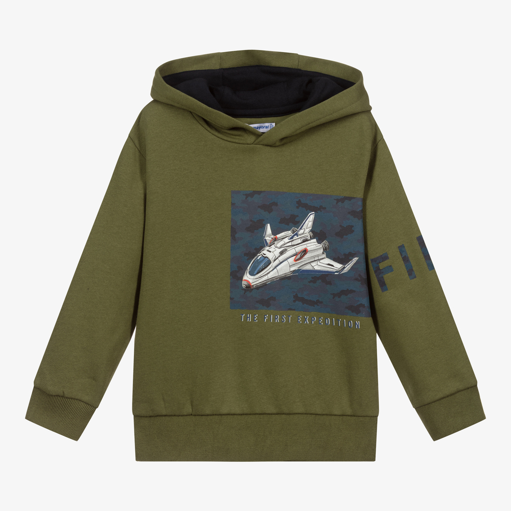 Green Cotton Spaceship Hoodie