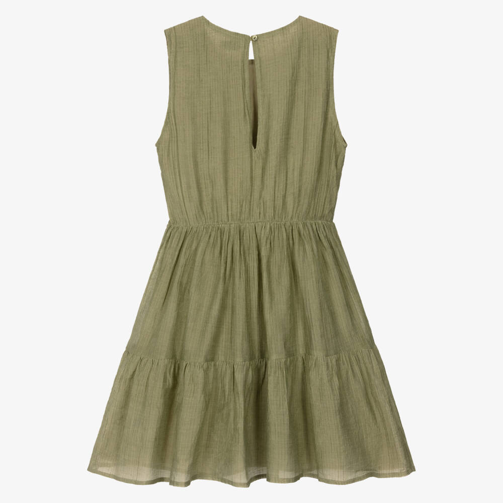 Mayoral-Green Crêpe Dress with Ruffles | Childrensalon Outlet
