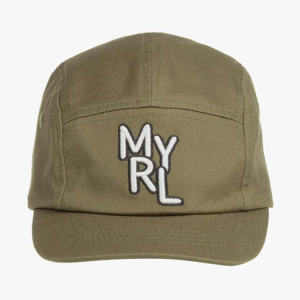 Mayoral-Green Embroidered Cotton Cap | Childrensalon Outlet