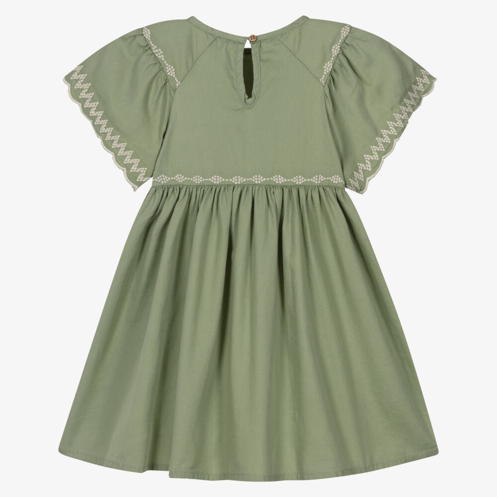 Mayoral-Green Floral Detail Dress | Childrensalon Outlet
