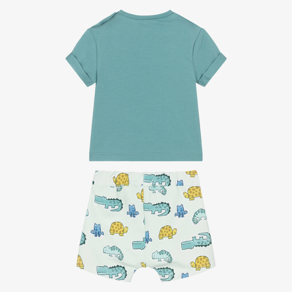Mayoral Newborn-Green Frog Shorts Set | Childrensalon Outlet