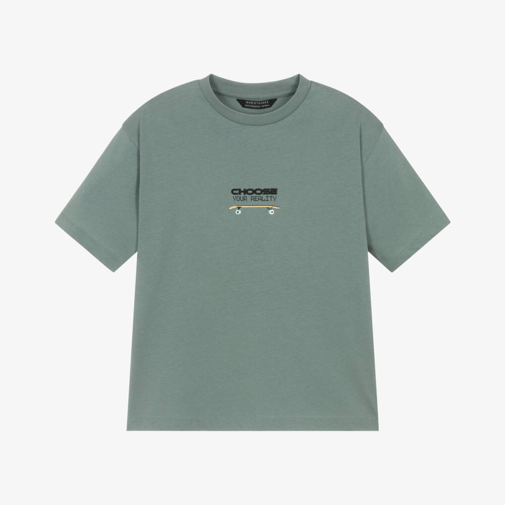 Mayoral Nukutavake-Green Graphic Print Tshirt | Childrensalon Outlet