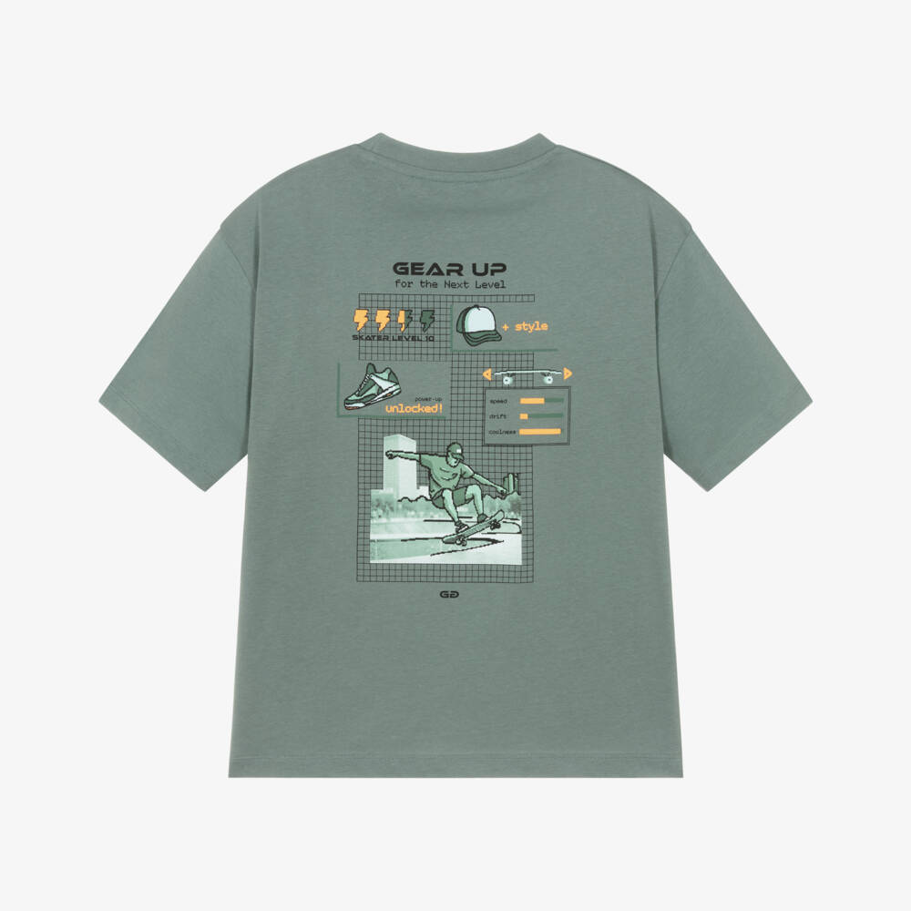 Mayoral Nukutavake-Green Graphic Print Tshirt | Childrensalon Outlet