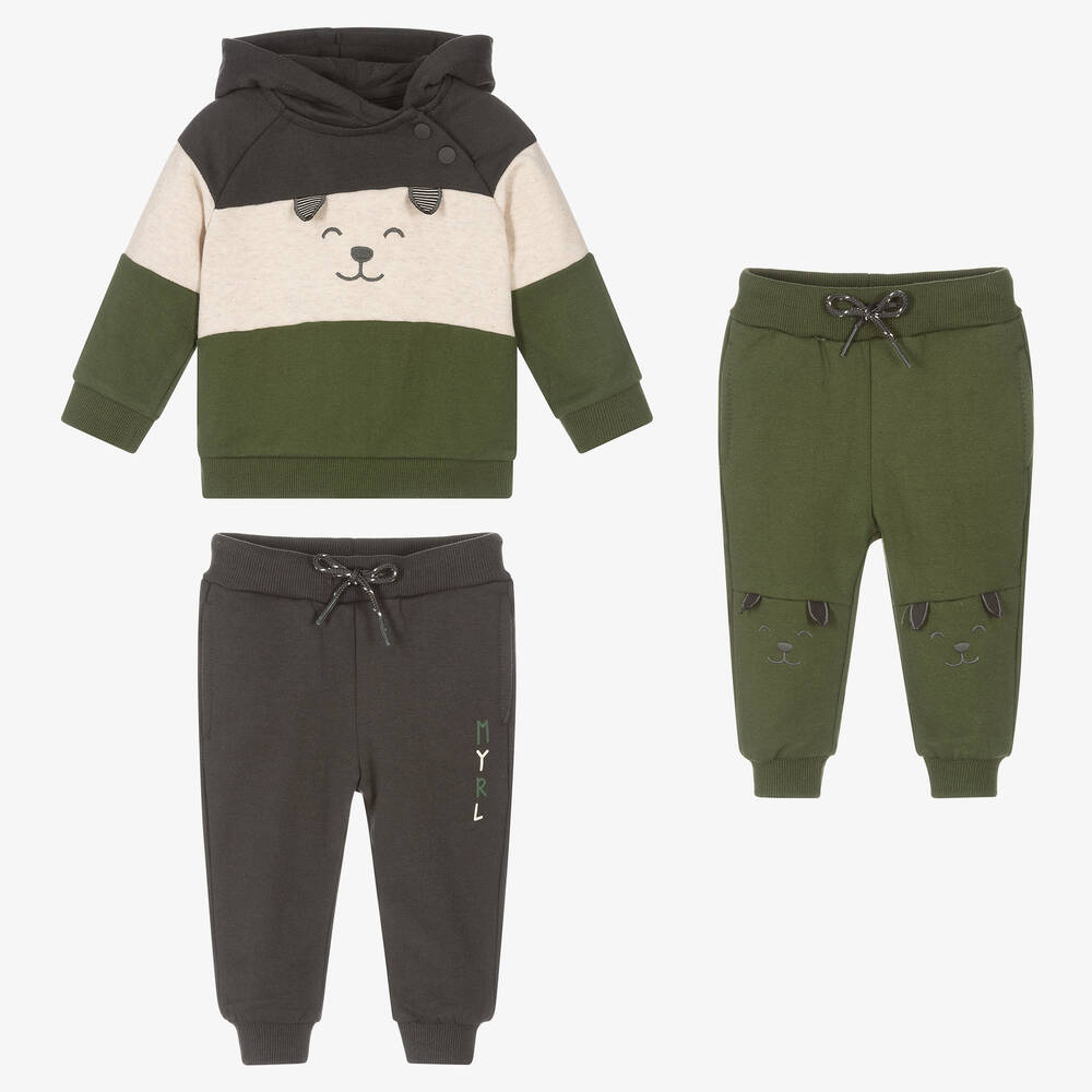 Mayoral - Green & Grey 3 Piece Tracksuit | Childrensalon