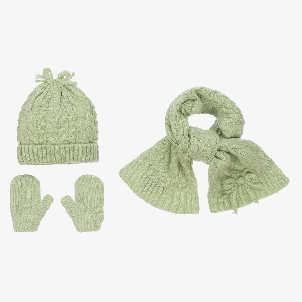 Mayoral - Green Hat, Scarf & Mittens Set | Childrensalon