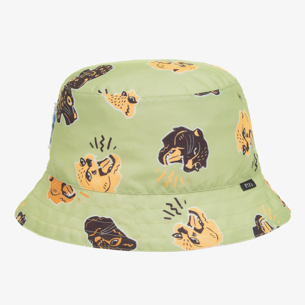 Mayoral-Green & Ivory Reversible Bucket Hat | Childrensalon Outlet
