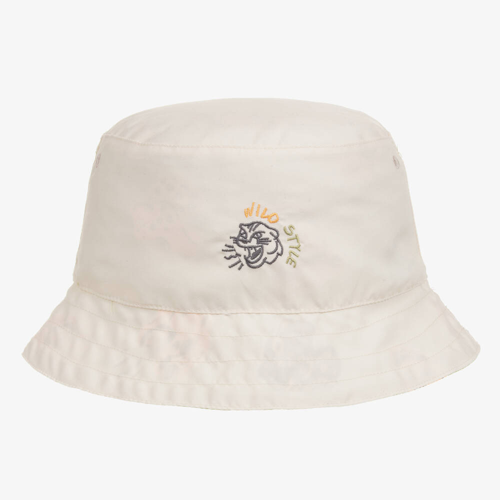 Mayoral-Green & Ivory Reversible Bucket Hat | Childrensalon Outlet