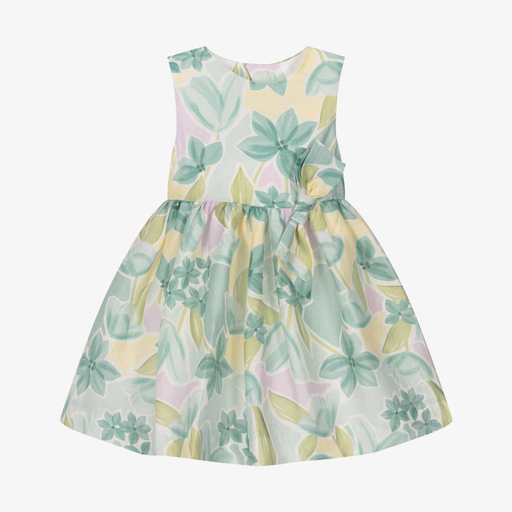 Mayoral-Green & Lilac Floral Dress | Childrensalon Outlet