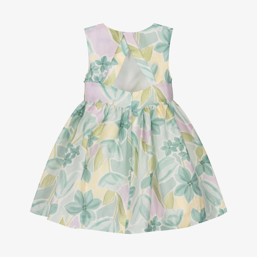Mayoral-Green & Lilac Floral Dress | Childrensalon Outlet