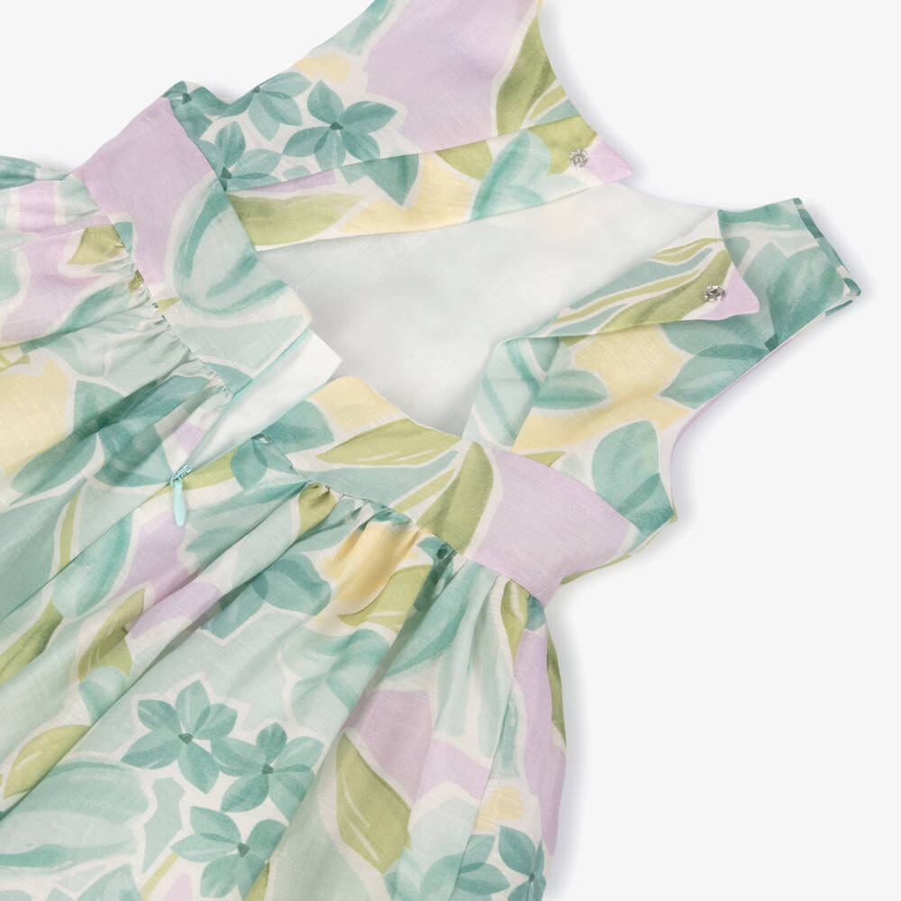 Mayoral-Green & Lilac Floral Dress | Childrensalon Outlet