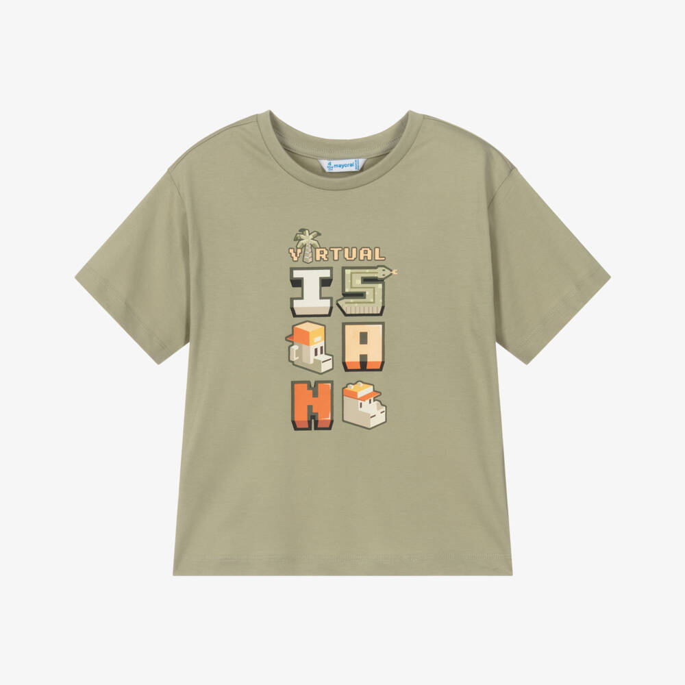 Mayoral-Green Logo T-shirt | Childrensalon Outlet