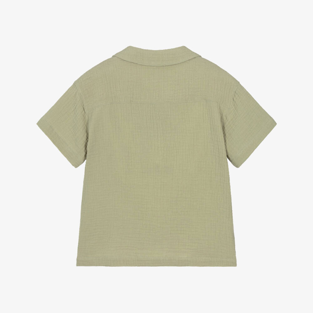 Mayoral-Green Muslin Shirt | Childrensalon Outlet