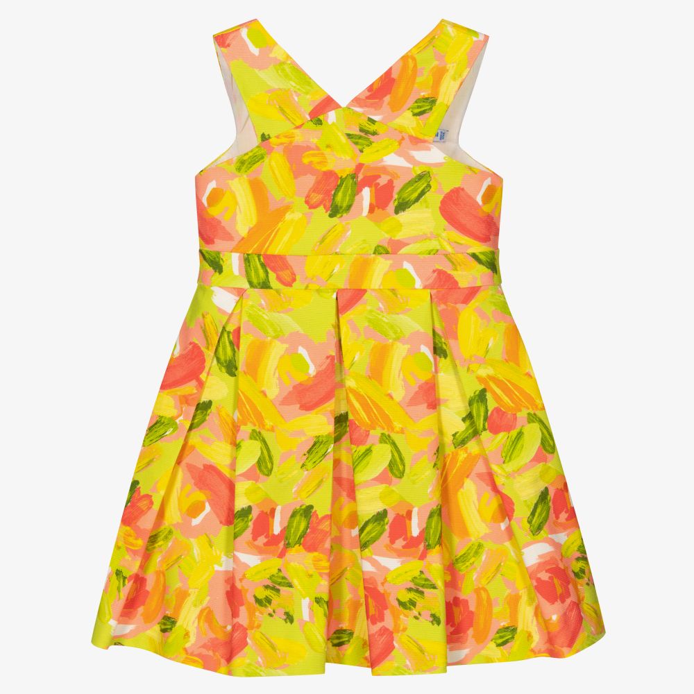Mayoral-Green & Pink Floral Dress | Childrensalon Outlet