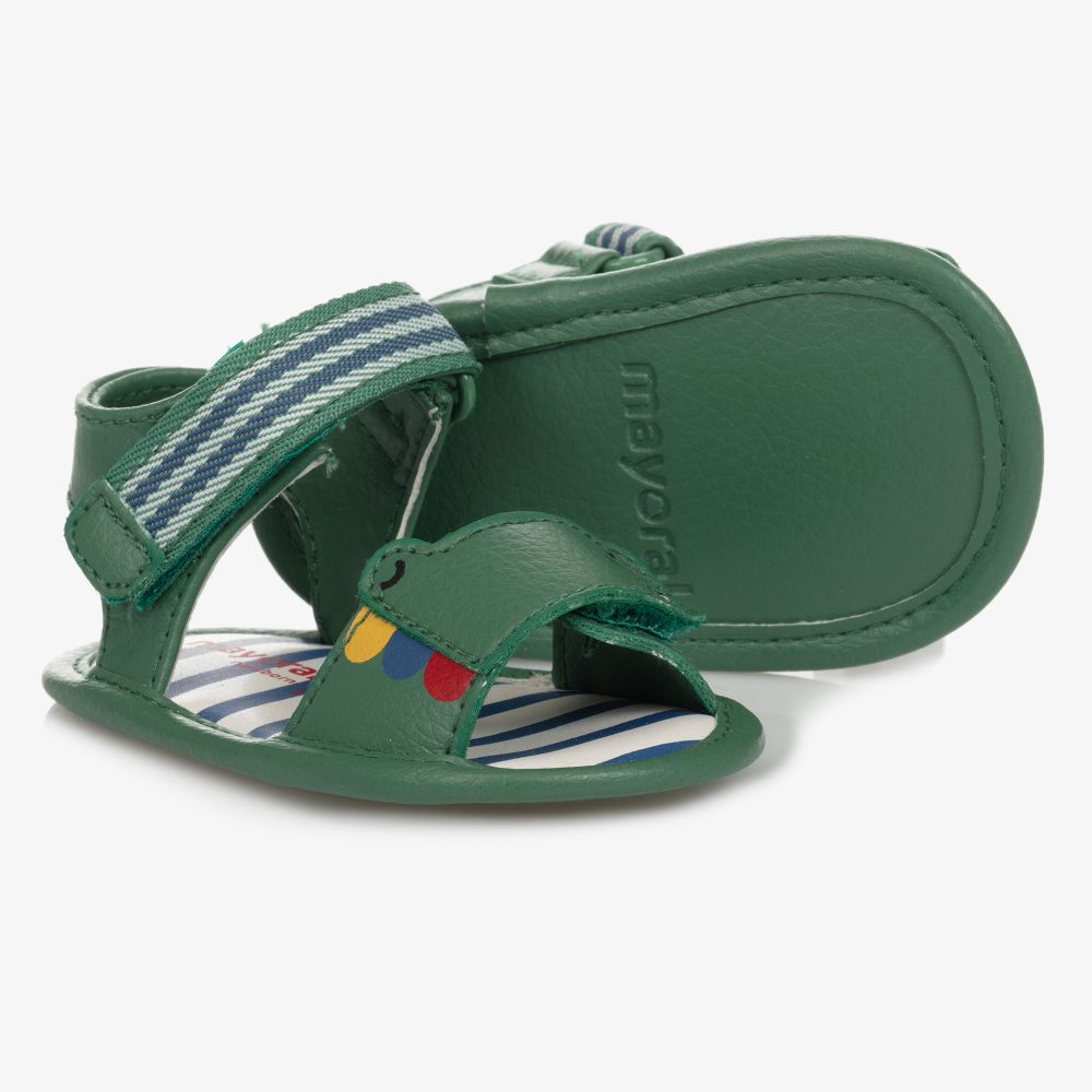 Mayoral Newborn - Green Pre-Walker Sandals | Childrensalon