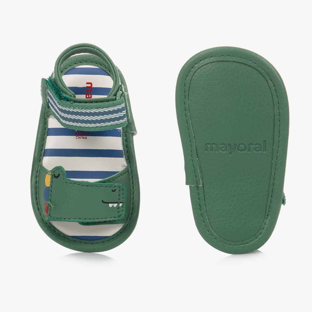 Mayoral Для новорожденных-Зеленые сандалии-пинетки | Childrensalon Outlet