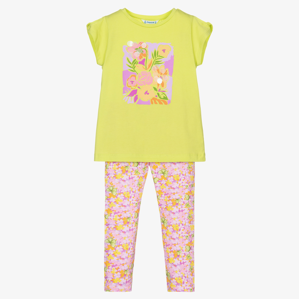 Mayoral - Ens. legging vert et violet | Childrensalon