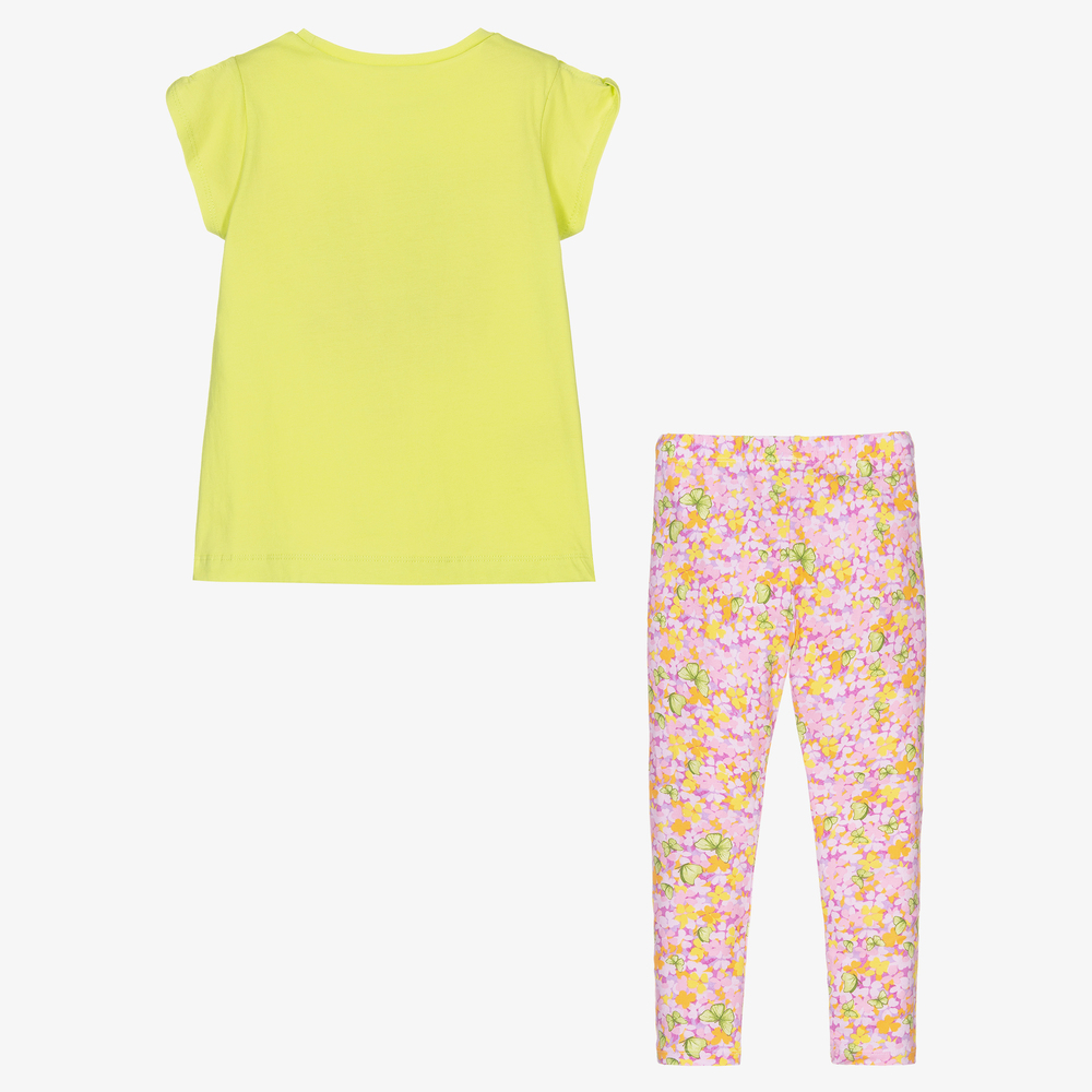 Mayoral-Зеленая футболка и фиолетовые легинсы | Childrensalon Outlet