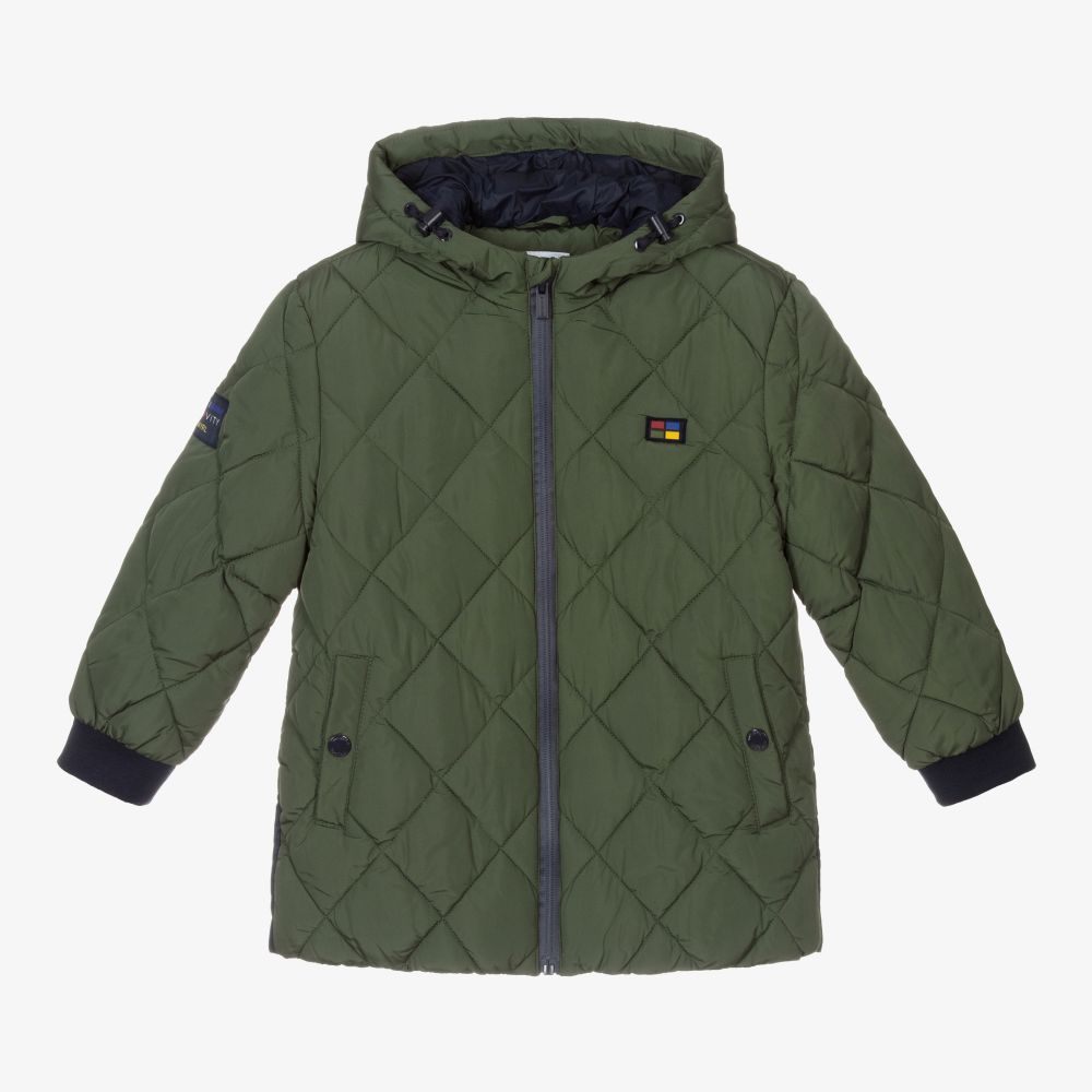 Mayoral - Зеленое стеганое пальто с капюшоном | Childrensalon