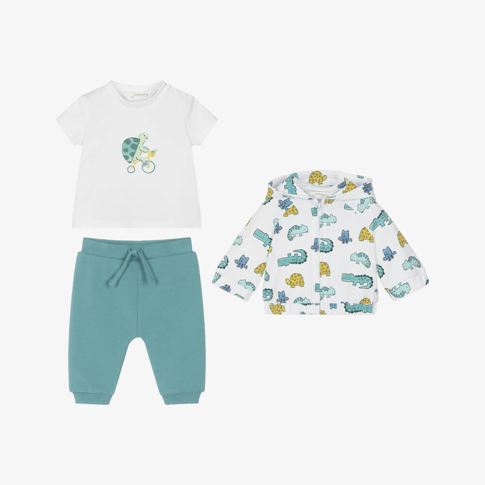 Mayoral Newborn-Green Reptile Print Tracksuit | Childrensalon Outlet