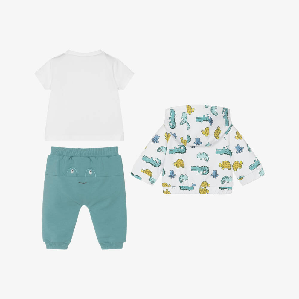 Mayoral Newborn-Green Reptile Print Tracksuit | Childrensalon Outlet