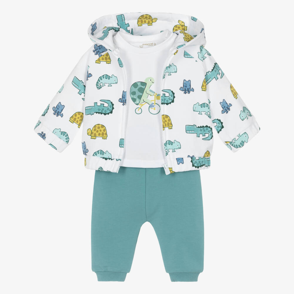 Mayoral Newborn-Green Reptile Print Tracksuit | Childrensalon Outlet
