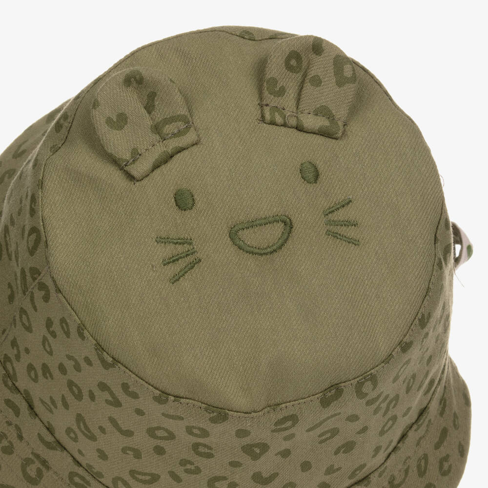 Mayoral-قبة بوجهين قطن تويل لون أخضر و عاجي للأطفال | Childrensalon Outlet