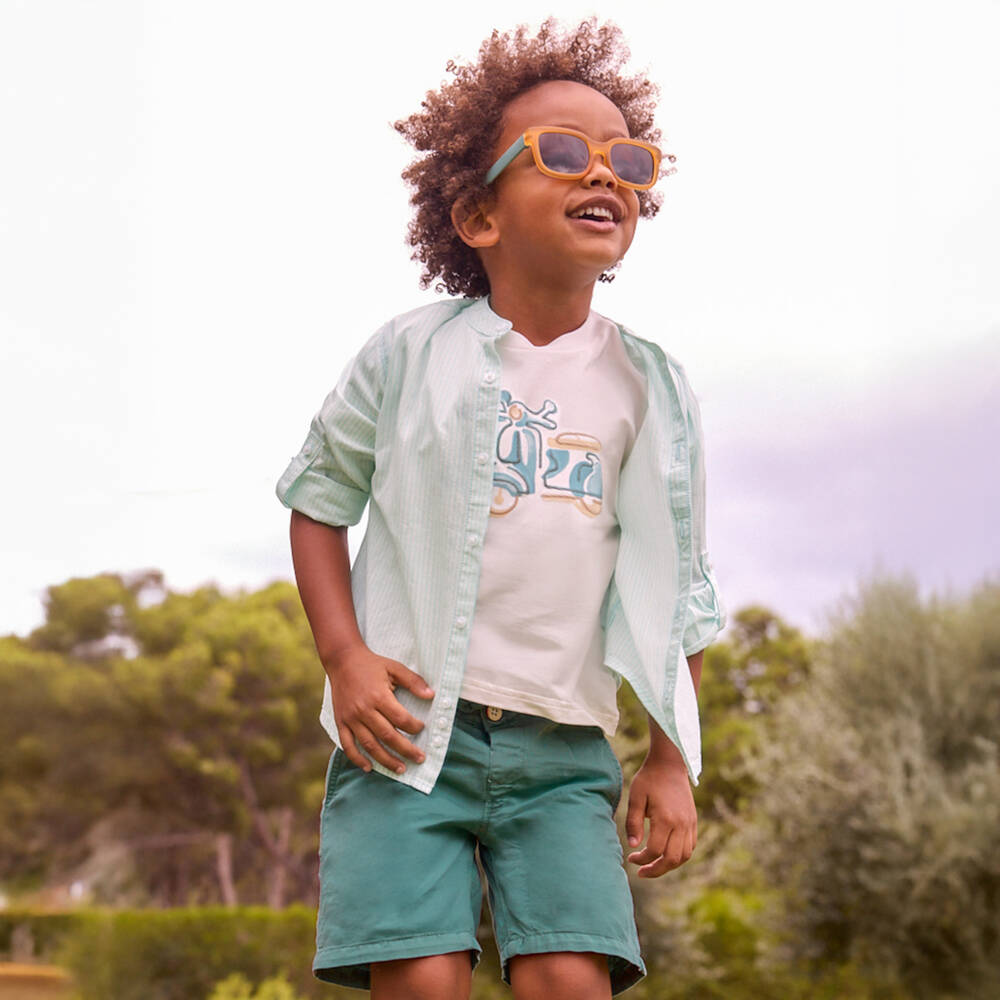 Mayoral-Green Shorts | Childrensalon Outlet