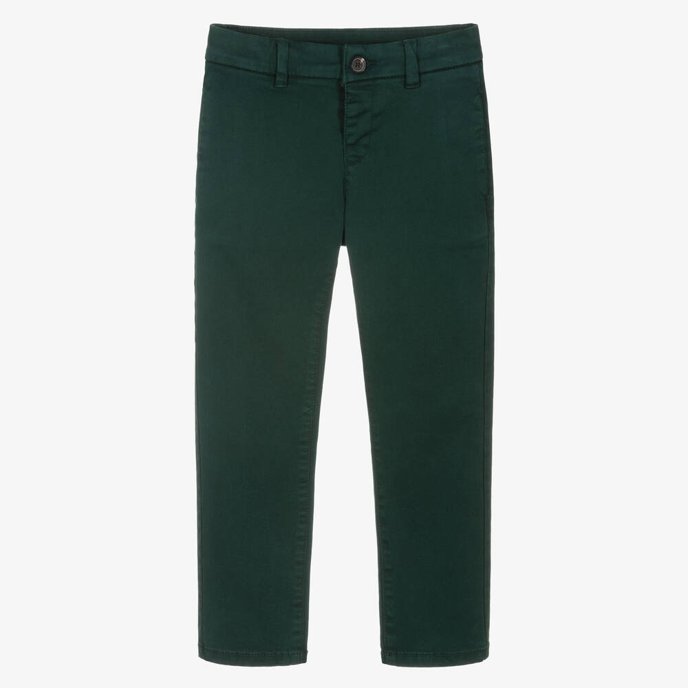 Mayoral - Green Slim Fit Chino Trousers | Childrensalon