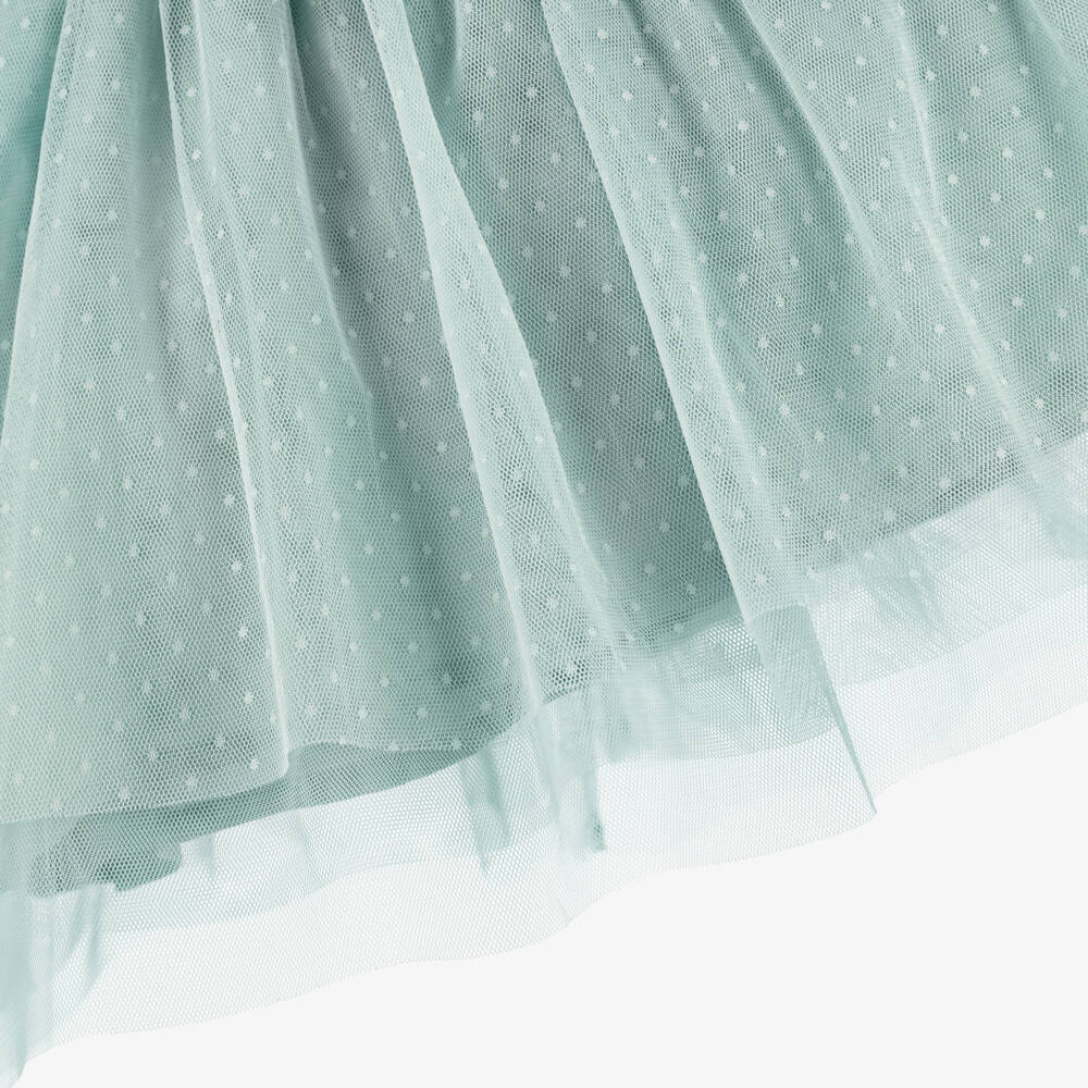 Mayoral-Green Tulle Ss Dress & Headband Set | Childrensalon Outlet