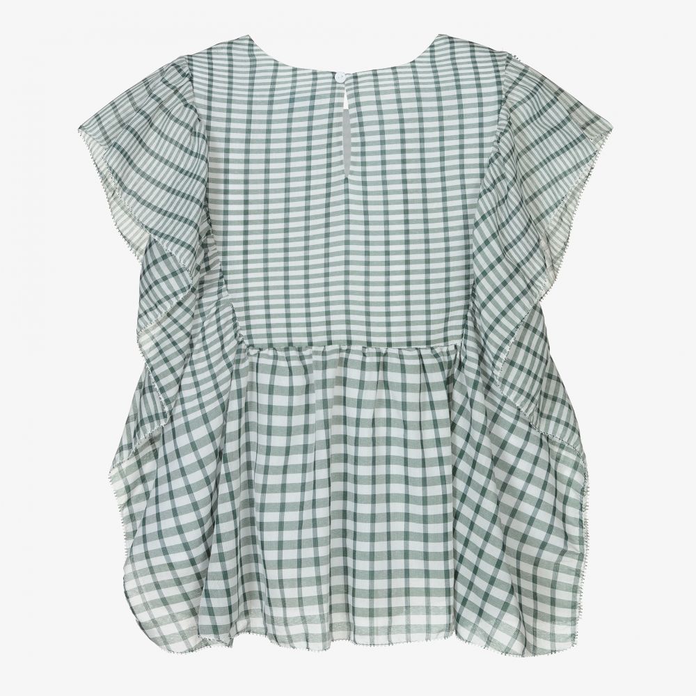 مايورال-بلوز فيسكوز شيفون لون أخضر وأبيض للبنات | Childrensalon Outlet