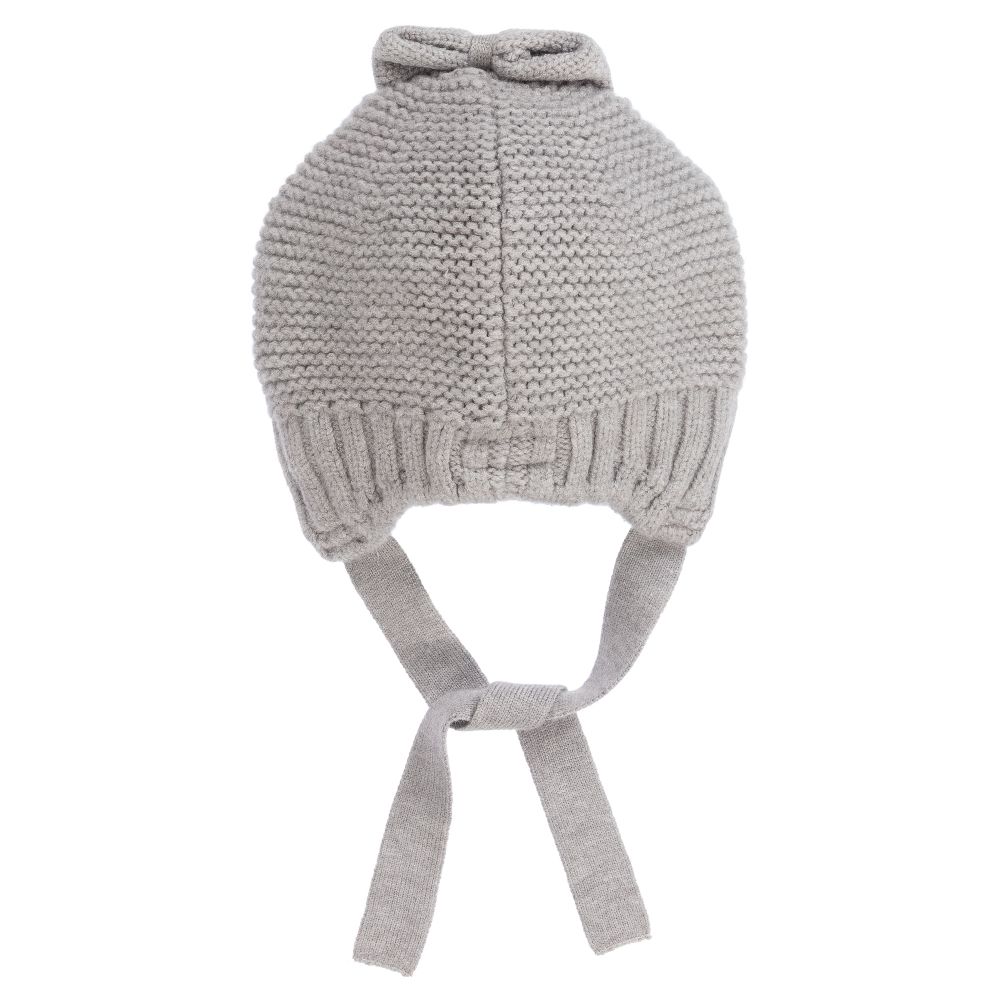 مايورال-طقم قبعة 3 قطع مزيج فيسكوز محبوك لون رمادي للمولودات | Childrensalon Outlet