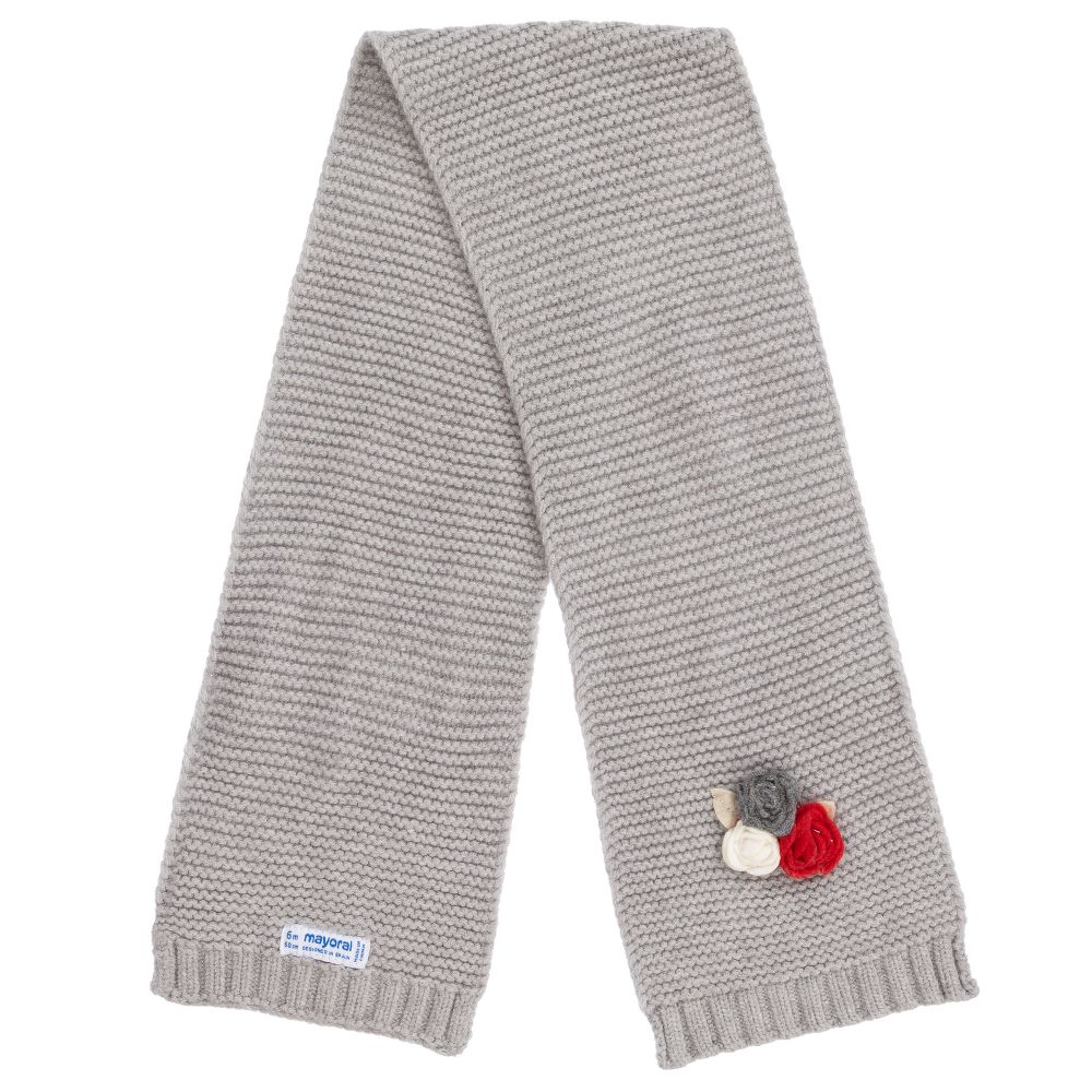 مايورال-طقم قبعة 3 قطع مزيج فيسكوز محبوك لون رمادي للمولودات | Childrensalon Outlet